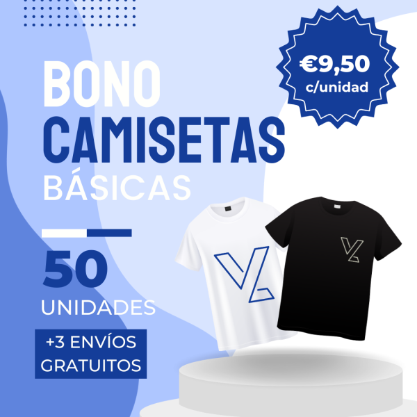 Camiseta básica personalizada 50 unidades